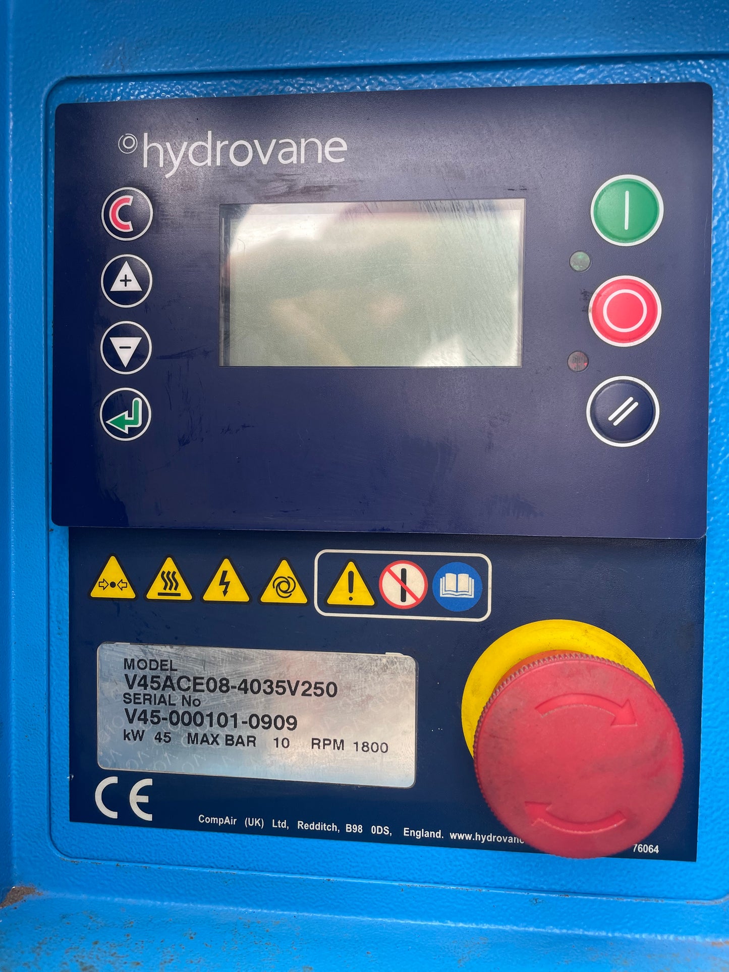 Hydrovane HV45RS 45KW 267cfm Air Compressor-SERVICE HISTORY- Grit Blasting