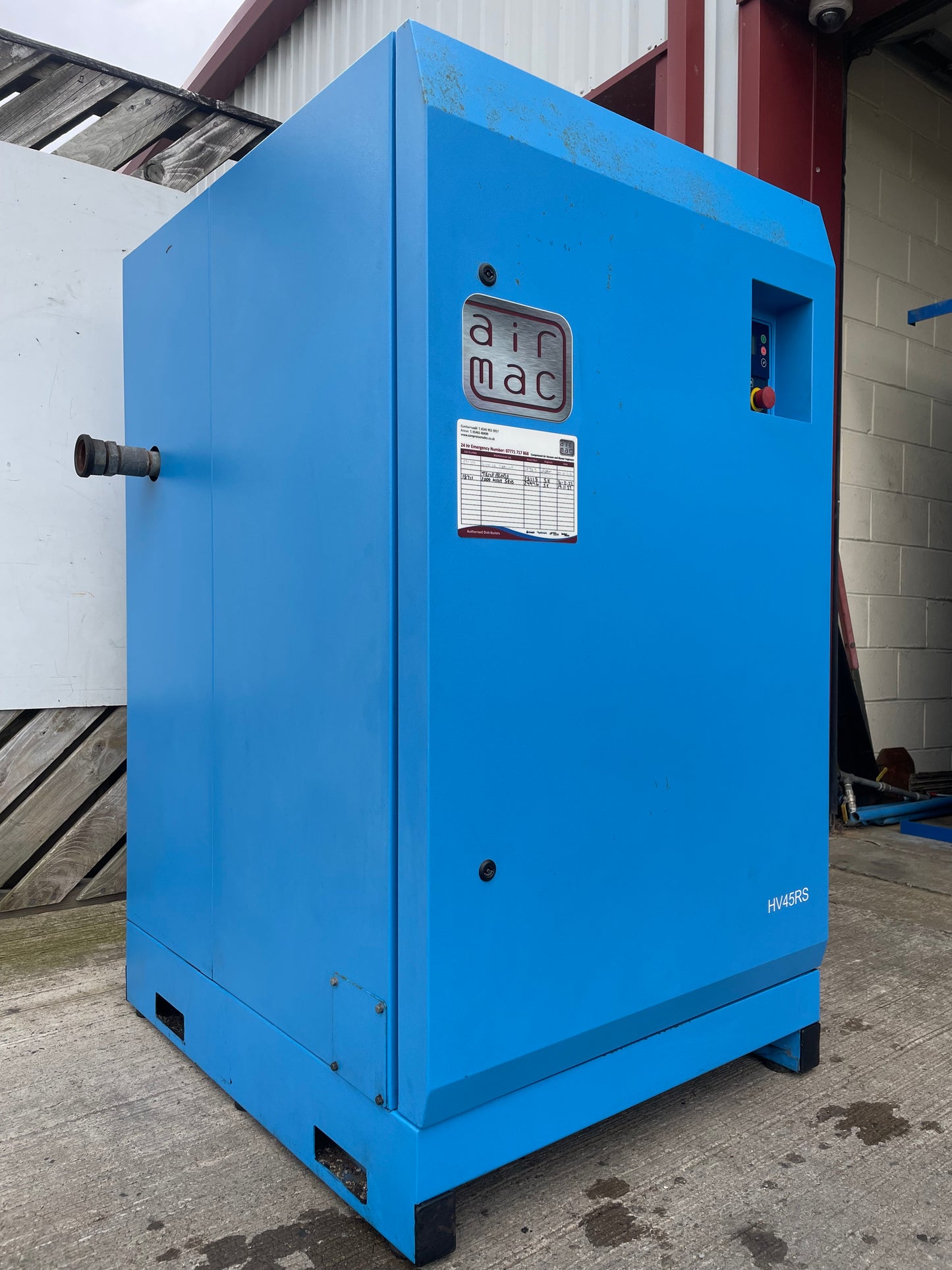 Hydrovane HV45RS 45KW 267cfm Air Compressor-SERVICE HISTORY- Grit Blasting