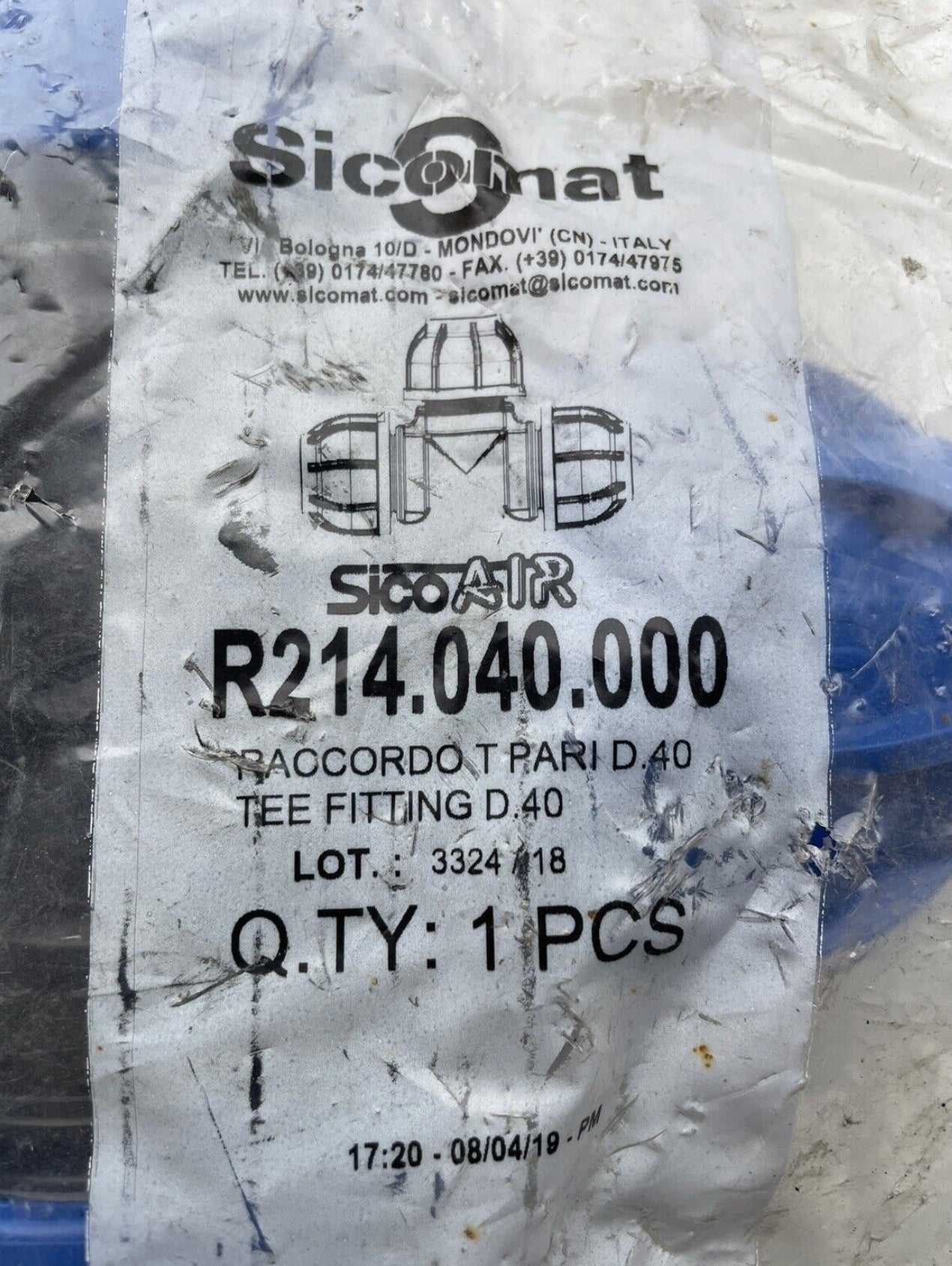 Sico Mat Air Pipe Fittings for Compressed Air Tee - R214.040.000