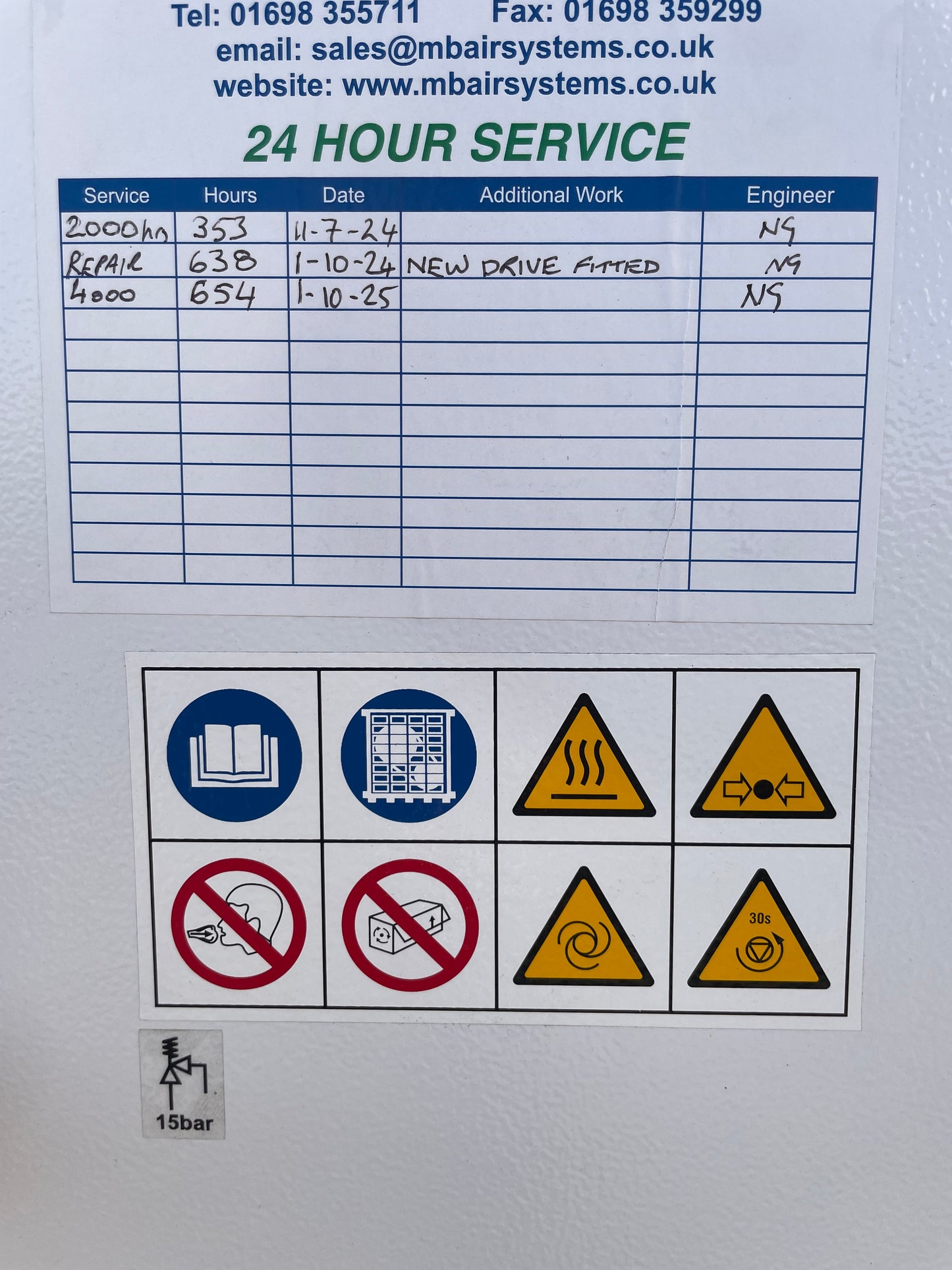 Champion  FM37RS Invertor Screw Compressor 800 hours  + 1000L tank + Water Trap