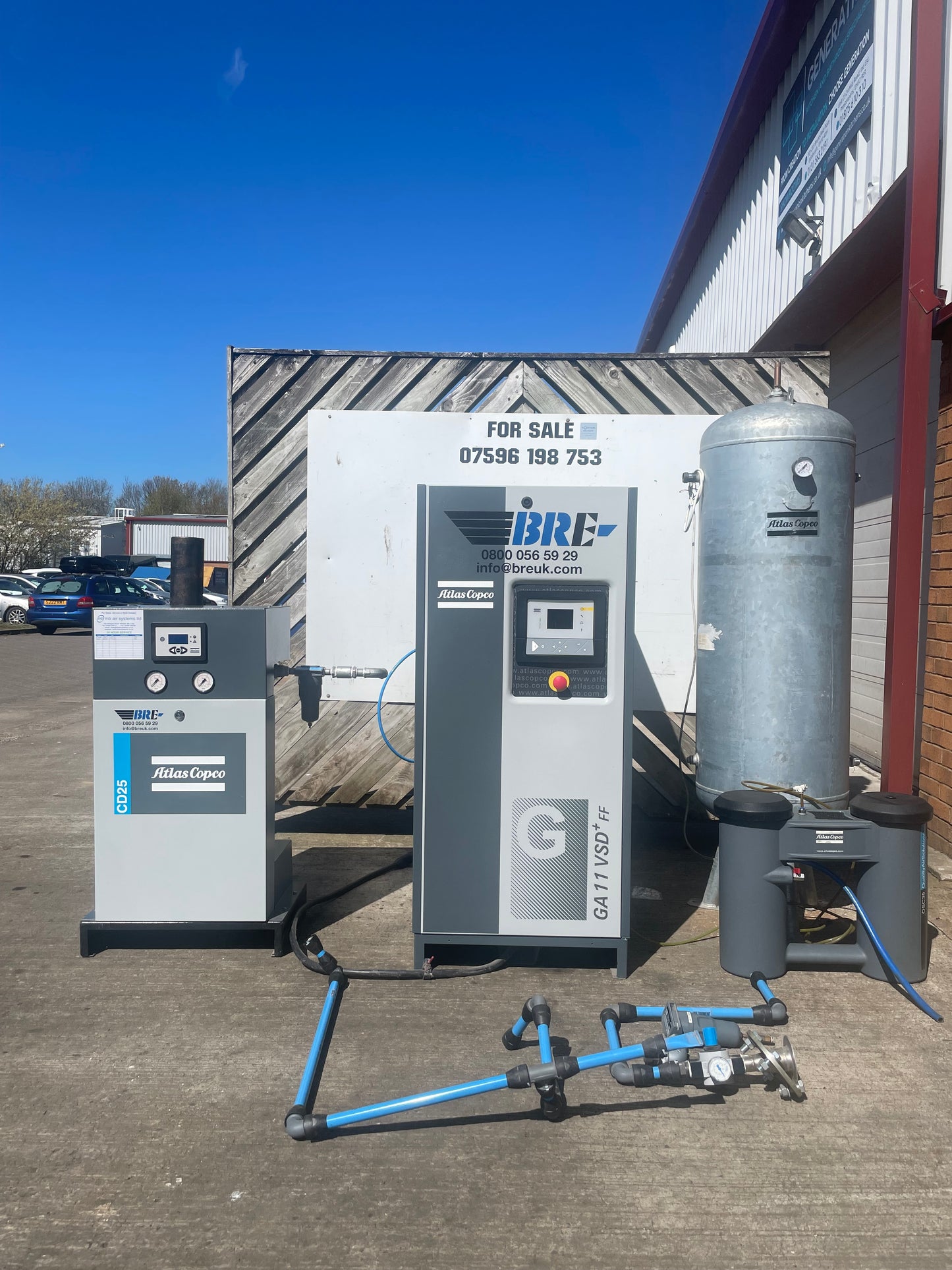 Atlas Copco GA11VSD+FF  Compressor - Atlas Air Receiver - Atlas Air Drier & More