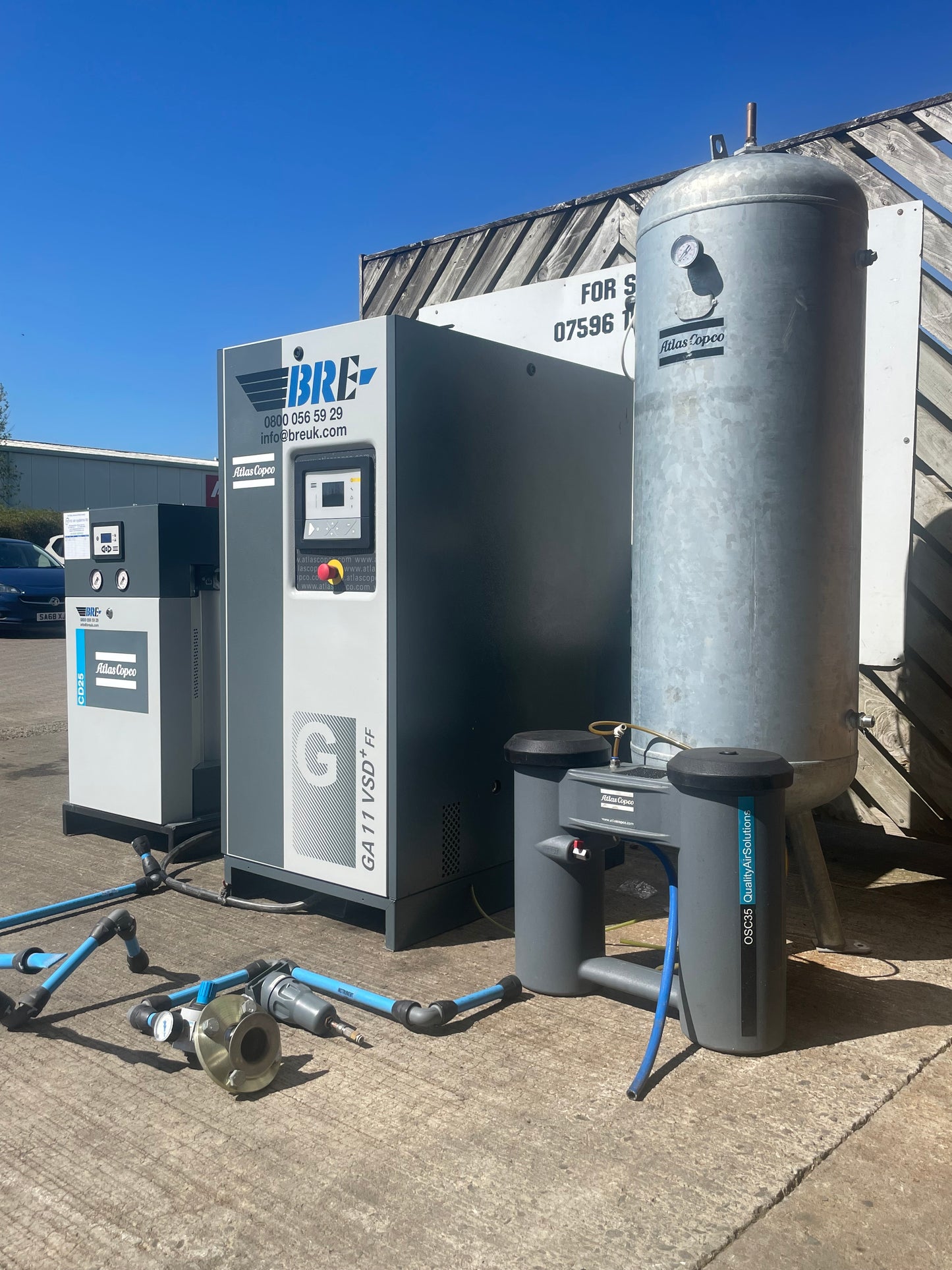 Atlas Copco GA11VSD+FF  Compressor - Atlas Air Receiver - Atlas Air Drier & More