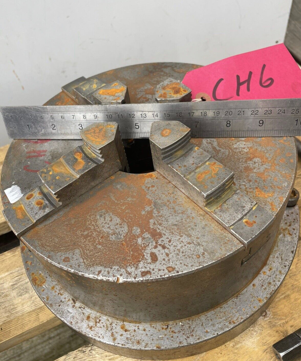 4 Jaw Chuck 10" x 3.5" Mounted on plate - Burnerd Colchester Student Lathe (CH6)