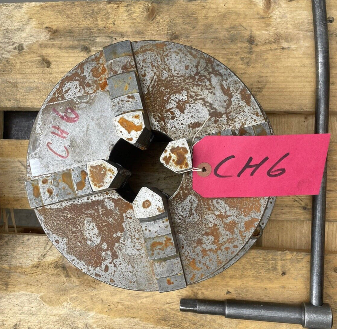 4 Jaw Chuck 10" x 3.5" Mounted on plate - Burnerd Colchester Student Lathe (CH6)