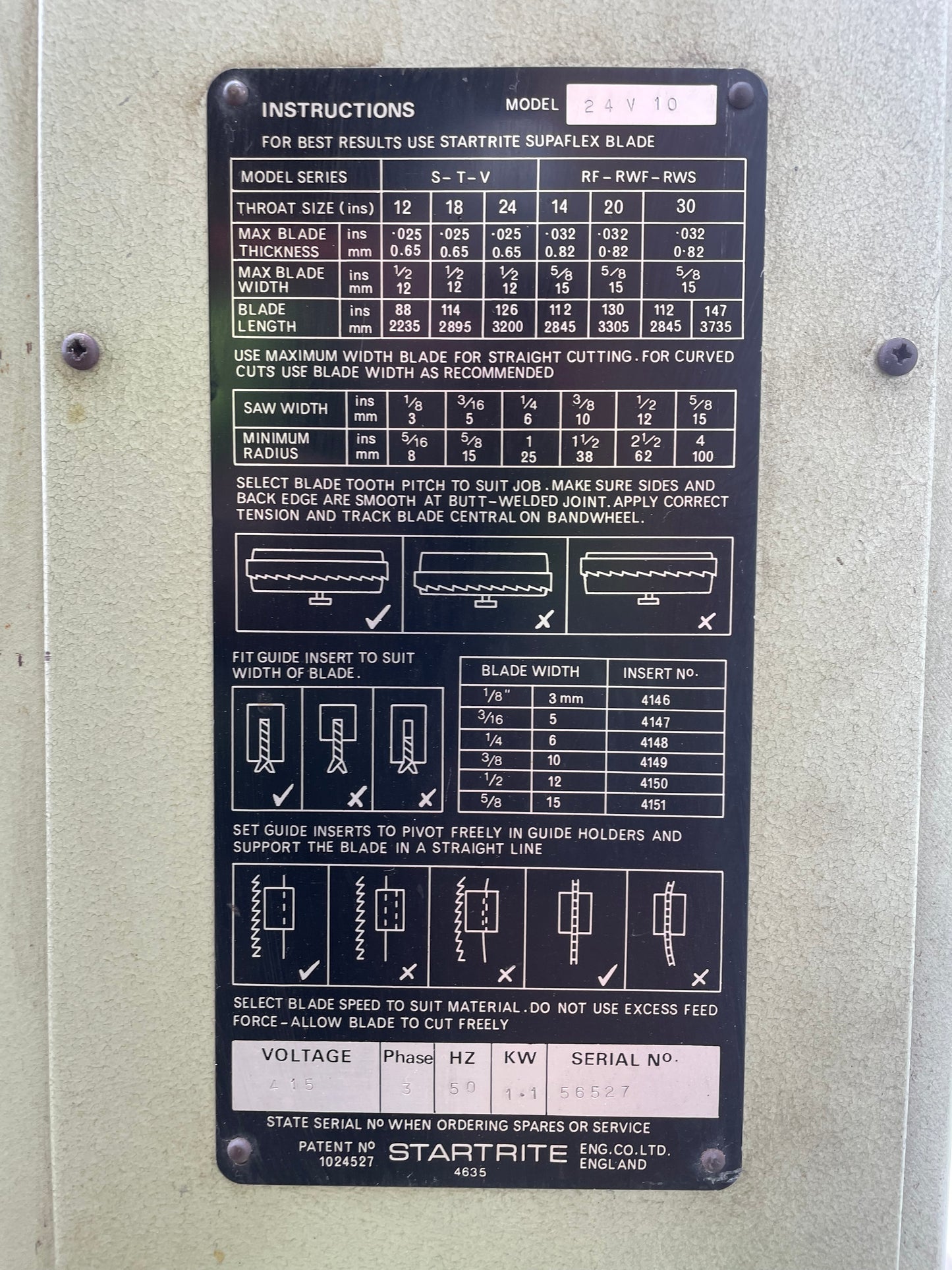 Startrite 24-V-10 Vertical Bandsaw