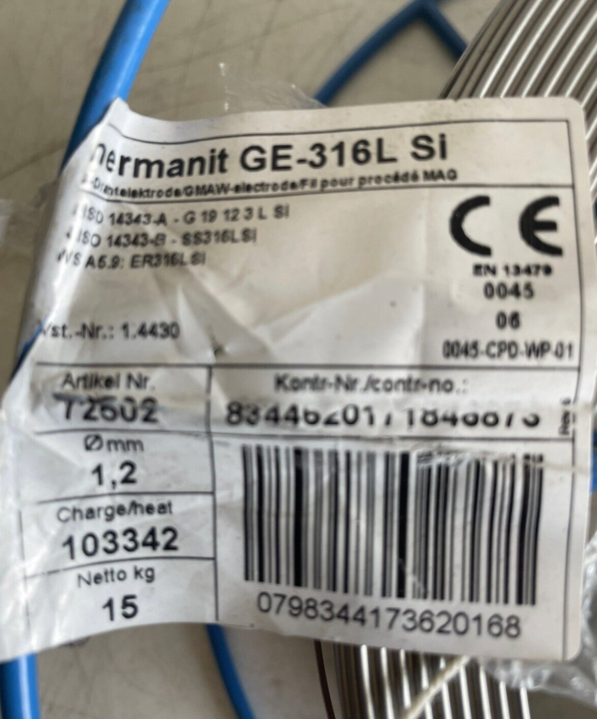 Bohler Thermanit GE 316L Si - 1.2mm Mig Wire -Stainless Steel Special