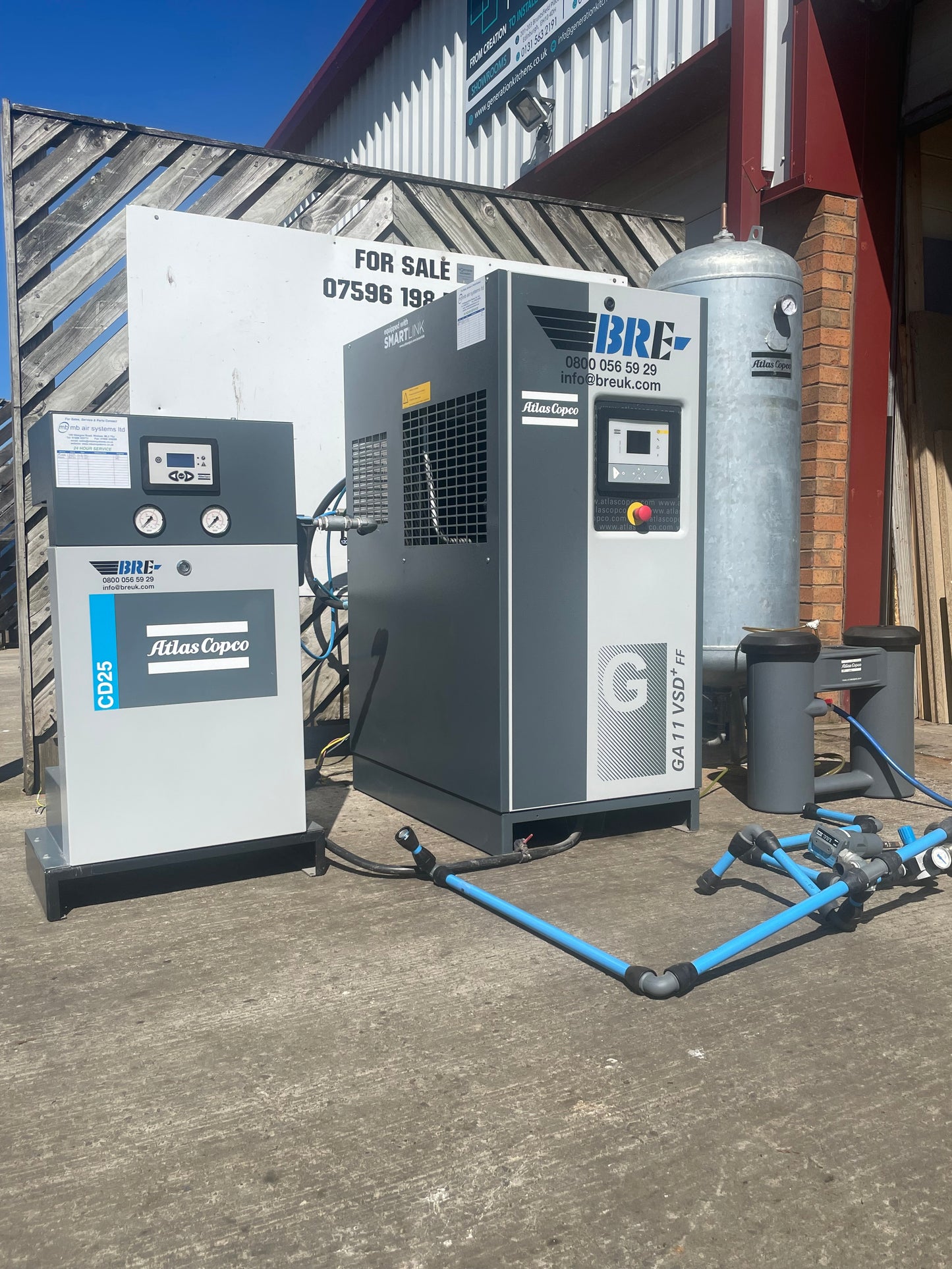 Atlas Copco GA11VSD+FF  Compressor - Atlas Air Receiver - Atlas Air Drier & More
