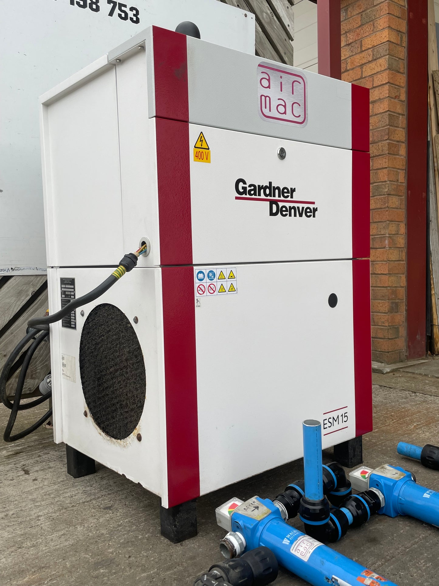 Gardner Denver ESM 15 Air Compressor  6455 Load Hours 15KW -