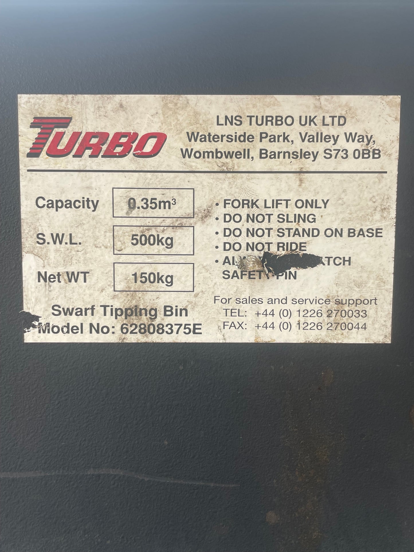 1 x Forklift Tipping Skip, Tipping Skip, Scrap Skip, Waste Skip, Recycling Skip